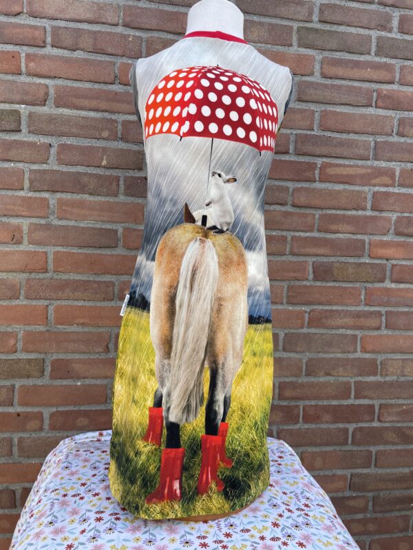 Jurk Paard en paraplu! Maat 134 - Afbeelding 3