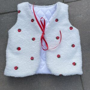 Bodywarmer Aardbeien! Maat 146/152
