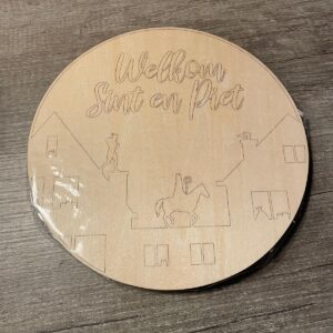 Kleursetje hanger (25 cm. doorsnede) om in te kleuren Welkom Sint en Piet!