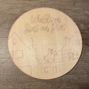 Hanger (25 cm. doorsnede) om in te kleuren Welkom Sint en Piet!